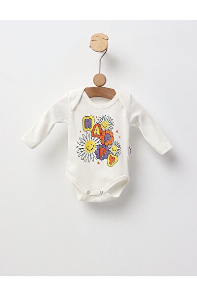 MiniKids Χαρούμενο Λευκό Ολόσωμο Φορμάκι Χαμομηλιού