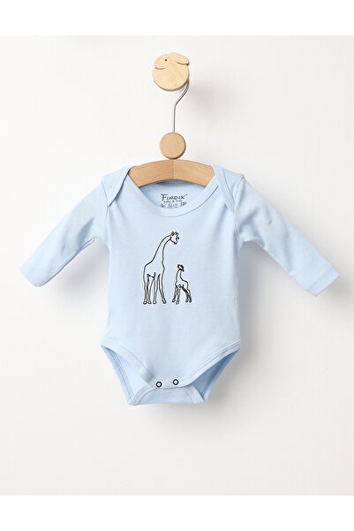 MiniKids Ολόσωμη φόρμα μητέρας και κόρης με σχέδιο καμηλοπάρδαλες, μπλε μοντέλο