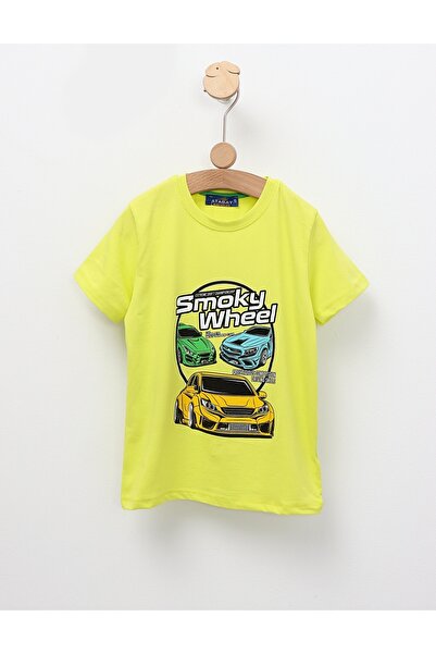 MiniKids Tricou Smoky Wheel, model galben