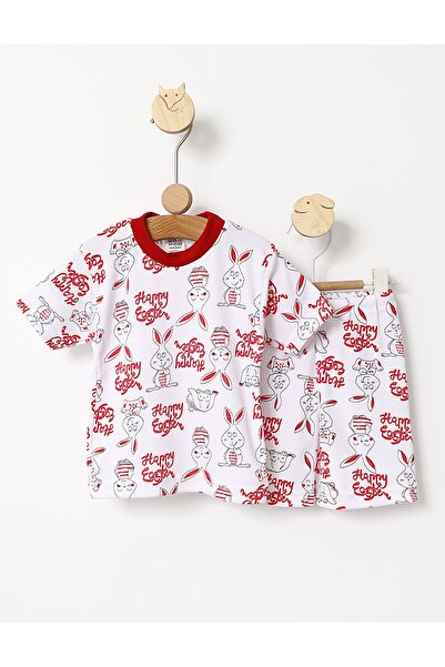 MiniKids Ευτυχισμένες ανατολικές κόκκινες τυπωμένες πιτζάμες MS