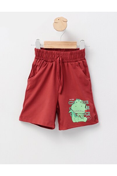 MiniKids Pantaloni scurti baietei dino Adventure grena