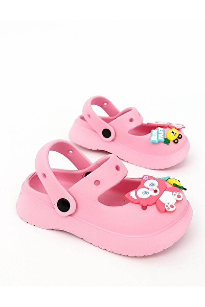 MiniKids Ροζ Γατίσιες Αφρώδεις Παντόφλες και Jibbtz
