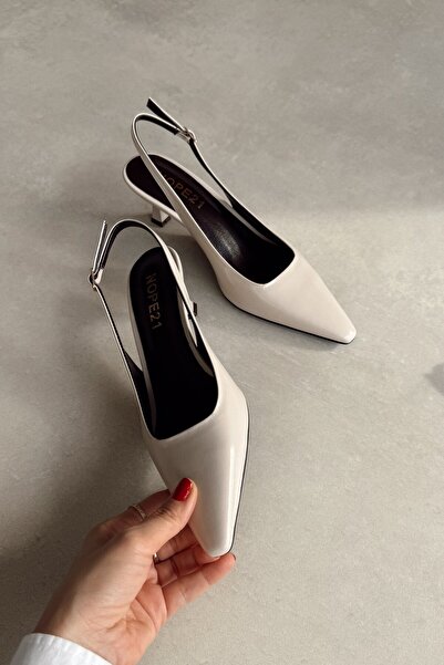 nope21shoess Jüliet Bej Hakiki Deri Stiletto