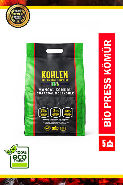 KOHLEN BioGlut 5 Kg BBQ Kömür – BİO Yumurta Press-Uzun Süreli Yanma, Premium ...