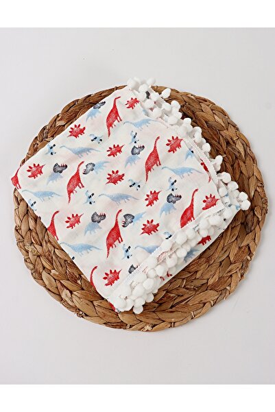 MiniKids Πάνα μουσελίνας, Δίνο, λευκό-πολύχρωμο