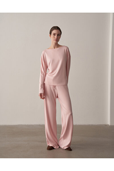 Kuğu Collection Beli İpli Pantolon Pudra Pembe