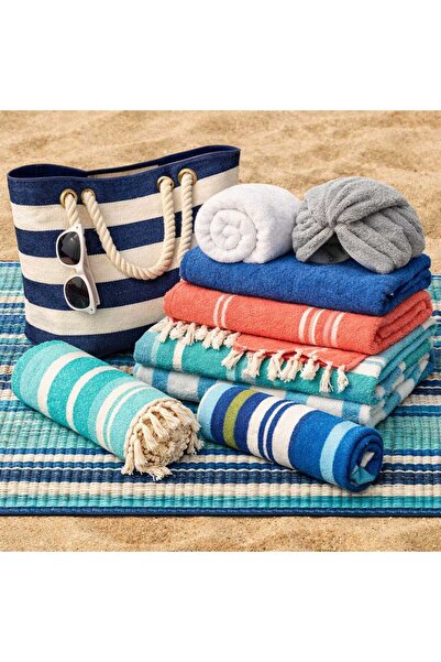 Bilmar Καλοκαιρινό Σετ Παραλίας Ψάθινο + Τσάντα + Πετσέτες 2 τεμάχια 11 Τεμάχια