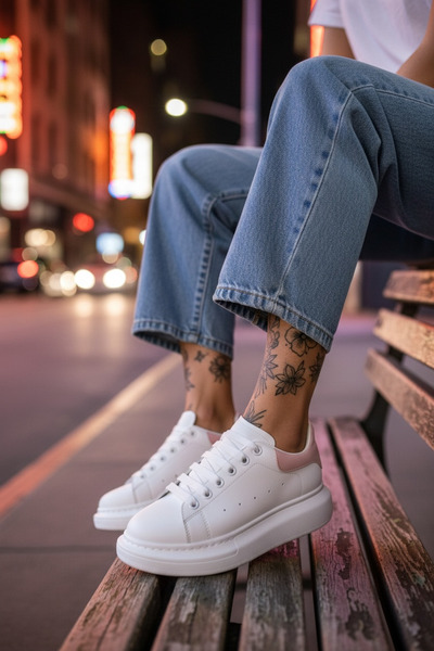 casualshoes Unisex casual sneakers VIP ONE, premium fashion sneakers. Λευκά κ...