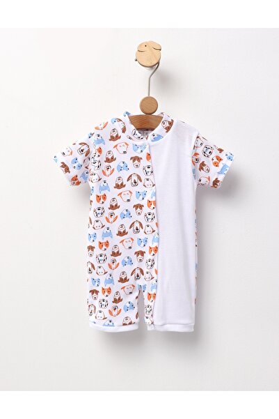 MiniKids Ημι-ολόσωμη φόρμα, Κουτάβια MS λευκό-πολύχρωμο