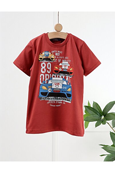 MiniKids Tricou Race Fast Cars, model maro