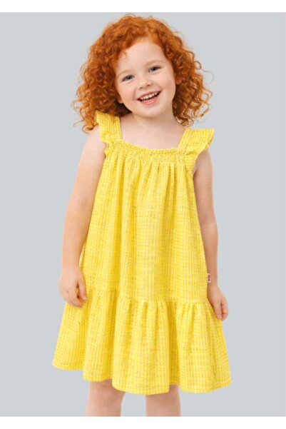 ww waka waka kids store Κοριτσίστικο καλοκαιρινό φόρεμα με κίτρινο σχέδιο ποτ...