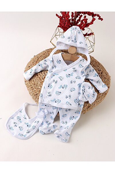 MiniKids Σετ 5 τεμαχίων Moto-Train, λευκό-μπλε