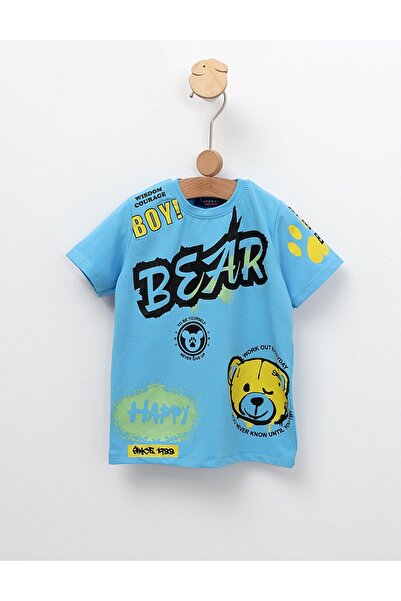 MiniKids Tricou Happy Bear, model blue
