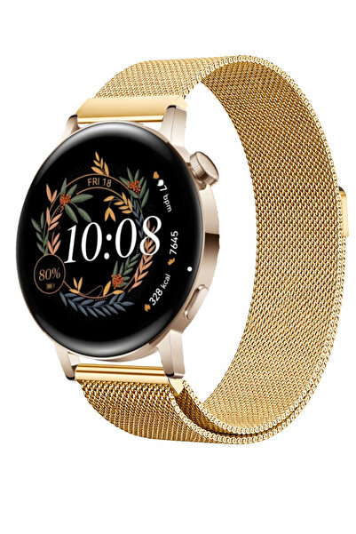 MMP SHOP Huawei Watch GT3 42mm / GT2 42mm Uyumlu 20MM Metal Örgü Hasır Manyet...