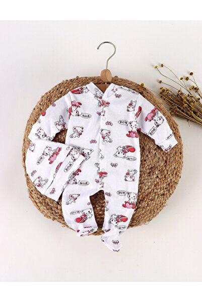 MiniKids Ολόσωμη φόρμα γάτας  "Love You " με κόκκινο τελείωμα