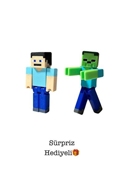 Lumina3D 3D Minecraft Steve Ve Zombi Set