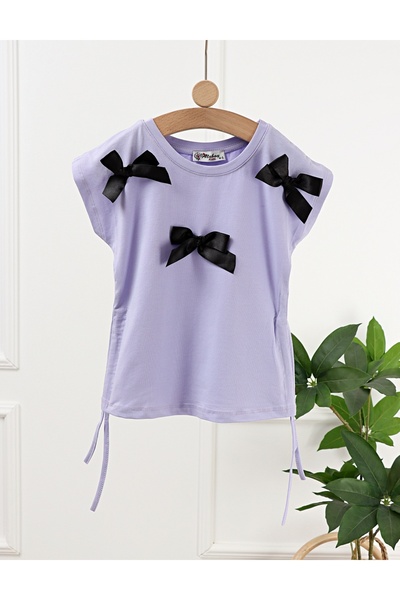 MiniKids Μπλουζάκι κιμονό με φιόγκους, μωβ