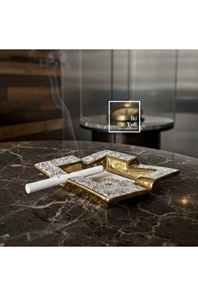 İki Yedi Konsept Tominay 7710 Kraliyet Dokunuşu Seramik Küllük Dekoratif Masa...