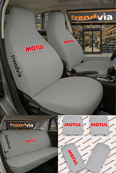 trivexa Motul Logo Car Seat Cover Front and Rear Set – Combed Cotton Lycra Un...