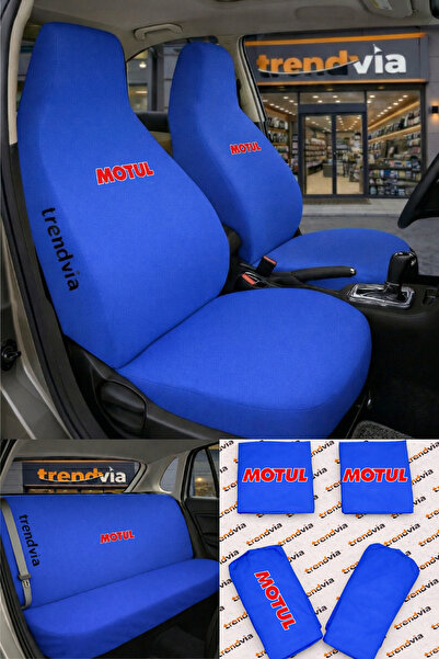 trivexa Motul Logo Car Seat Cover Front and Rear Set – Combed Cotton Lycra Un...