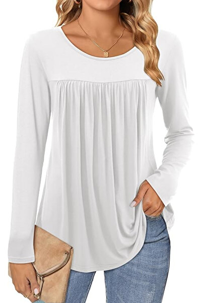 OEM Loose women's blouse, long sleeves, white 2XL