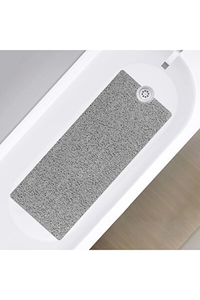 OEM Anti-slip gray shower mat with drainage holes 40x100 cm