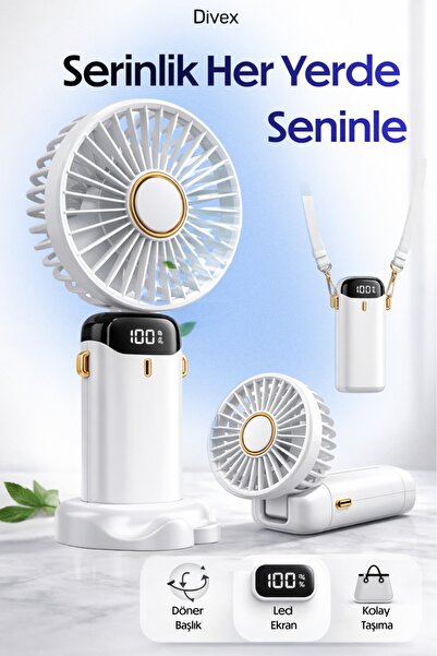 Divex Taşınabilir Dijital Göstergeli Vantilatör 5 Kademeli Fan Hız Ayarı Mini...