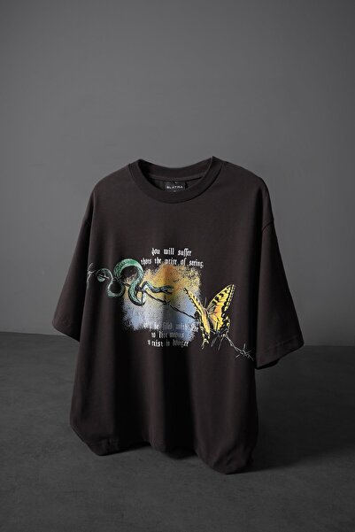 Slatra Men's Brown Versus Box Fit Tshirt