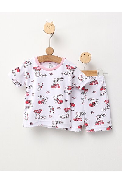 MiniKids Πιτζάμες MS με στάμπα  "Love Cats " κόκκινο-ροζ