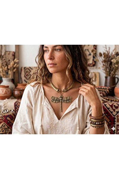 MİLALAZO Bohemian Design Dragonfly Necklace