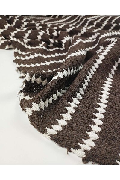 Kumaş Parça Πλεκτό ύφασμα σε καφέ και εκρού χρώματα 170x190εκ.