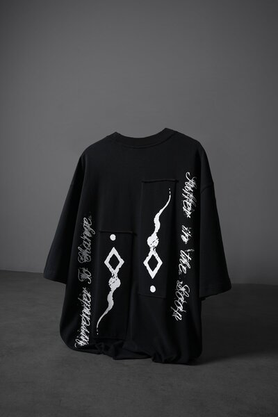 Slatra Tricou oversize negru pentru bărbați cu aplicație Suffer Patch