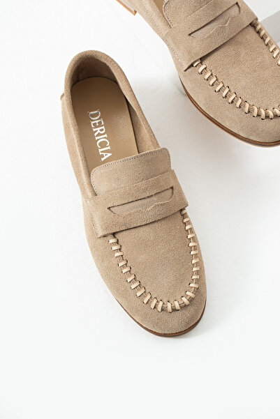 dericia shoes Fusion Hakiki Deri Süet Günlük Rahat Kadın Loafer Ayakkabı