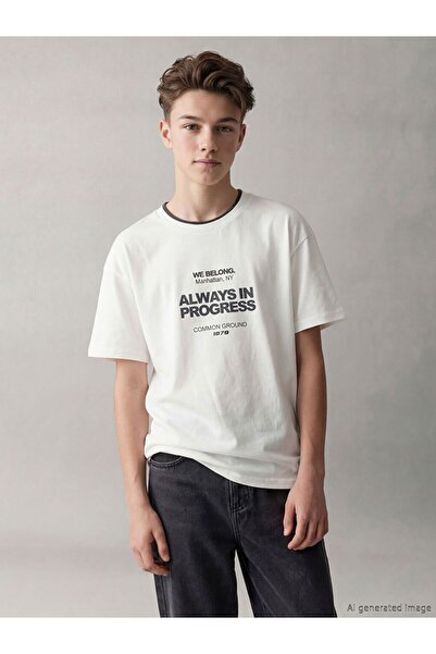 LC Waikiki Bol Fit Manhattan Printed Boy's T-Shirt
