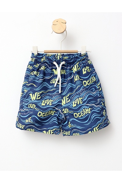 MiniKids Ποδιά παραλίας με σχέδια σε θαλασσί μπλε