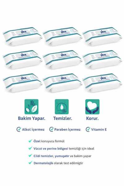 Pine Alkolsüz Vücut Ve Perine Havlu Tip Islak Mendil 50*9 (450 Yaprak)