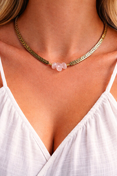 By Song Aksesuar Hematite Natural Stone Necklace