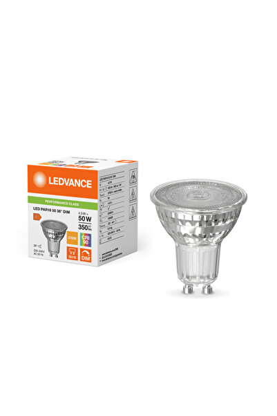 Ledvance LED PAR16 COB SPOT AMPUL CAM / DİMMERLİ 4,5W=50WGU10 DUY 2700K 575lm /