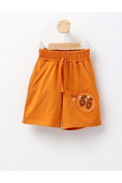 MiniKids Καλοκαιρινά σορτς για αγόρια, τούβλινο χρώμα.