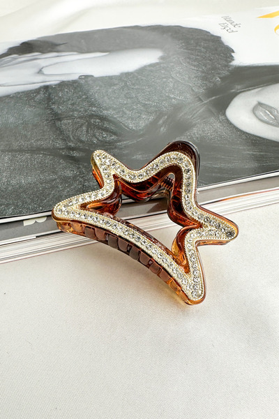 Modex Μικρή αγκράφα με σχέδιο από λαμπερές πέτρες διπλής όψης (5 εκ.)