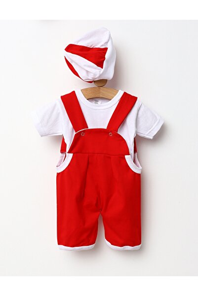 MiniKids Βρεφικό σετ 3 τεμαχίων, με κόκκινο και λευκό σχέδιο