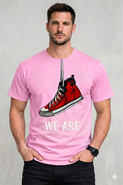 VODEXA Tricou oversize unisex WE ARE imprimat, 100% bumbac, croială confortabilă