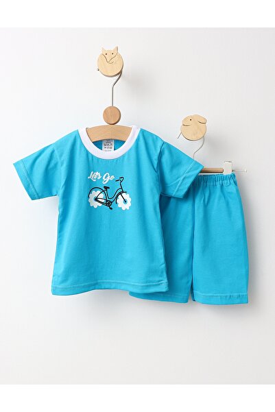 MiniKids Let's Go Bike καλοκαιρινό σετ με τιρκουάζ σχέδιο