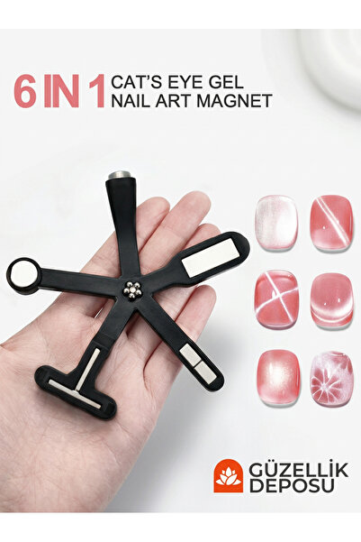 Güzellik Deposu 6 in 1 Profesyonel Cat's Eye Kedi Gözü Nail Art Mıknatıs Seti