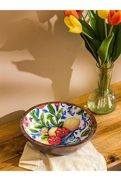 LC Waikiki Baskılı Ahşap Kase 25 Cm (S6)