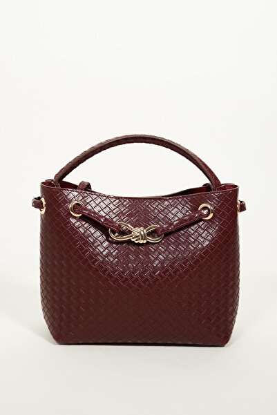 BAHELS Γυναικεία τσάντα χεριού και ώμου Venty Cherry Color με χρυσή αγκράφα