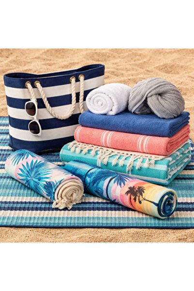 Bilmar Σετ Καλοκαιρινής Παραλίας από Μικροΐνες Ψάθινο Καλάθι + Τσάντα + Πετσέ...