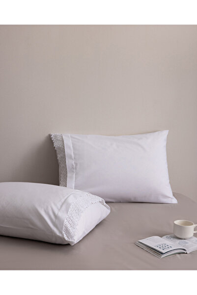 Madame Coco Ancienne Kopanakili 100% βαμβακερή μαξιλαροθήκη 2 τεμαχίων - Λευκή
