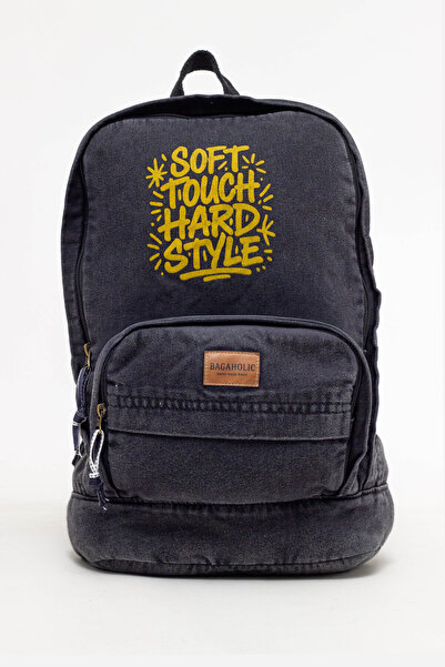 KAFF Με φερμουάρ μπροστά Με τσέπες Design Unisex Vintage Τζιν Σακίδιο πλάτης ...