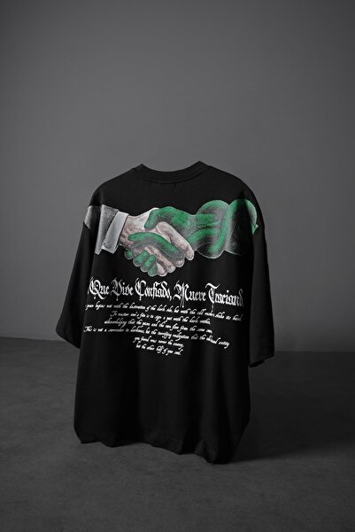 Slatra Tricou negru pentru bărbați, cu imprimeu Confiado, Box Fit